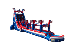 27' Stars & Stripes Double Lane Water Slide with Slip & Slide